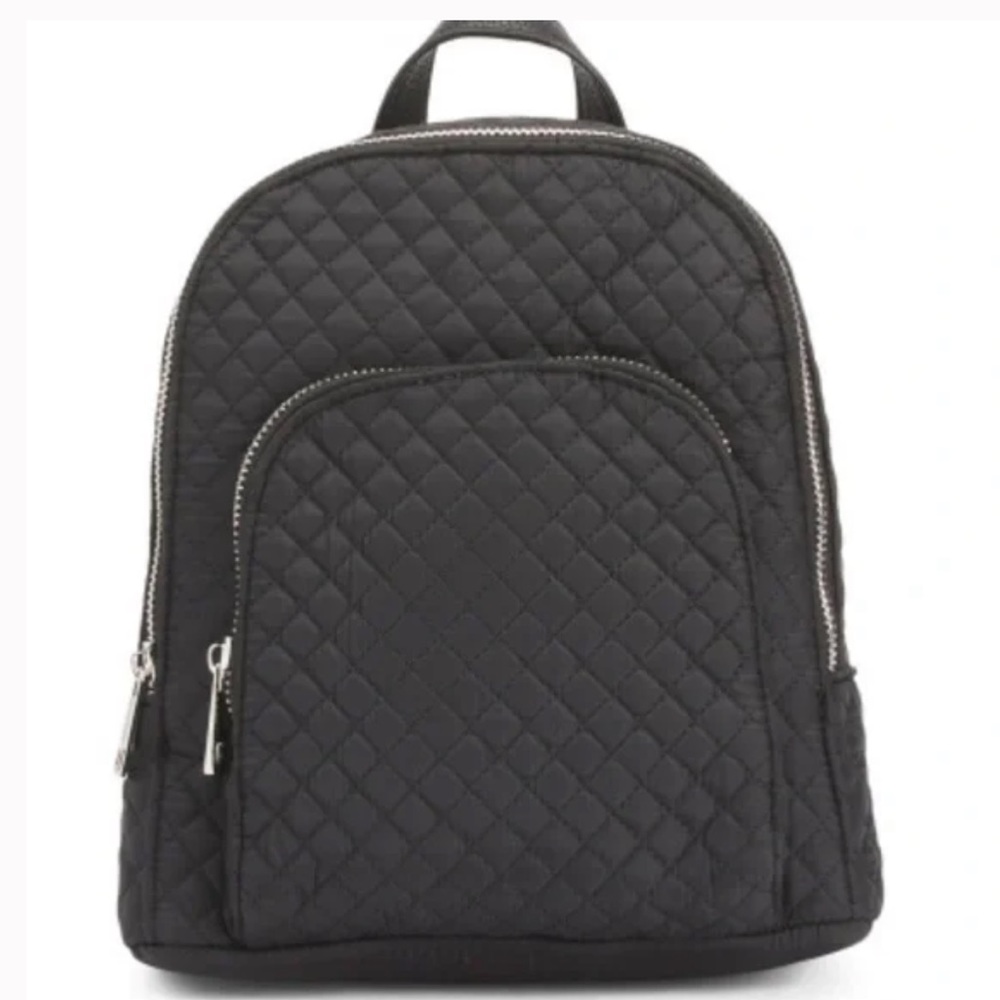 Cynthia Rowley Mini Quilted Backpack Black Nylon with Adjustable straps